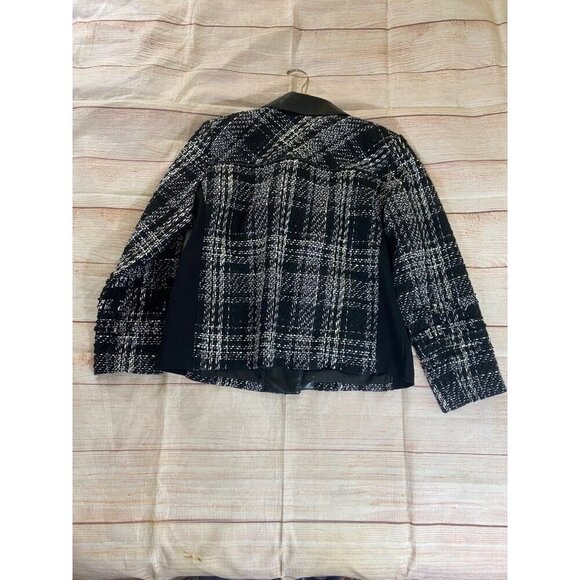 NWT Chico's Women's Tweed And Faux Leather Classic Moto Jacket - 3 (Large) - Picture 13 of 13